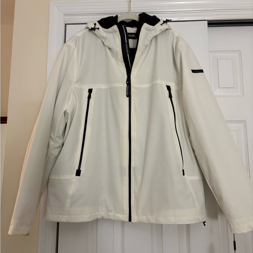 Calvin Klein Faux Fur Lined Hooded Zip Up Jacket